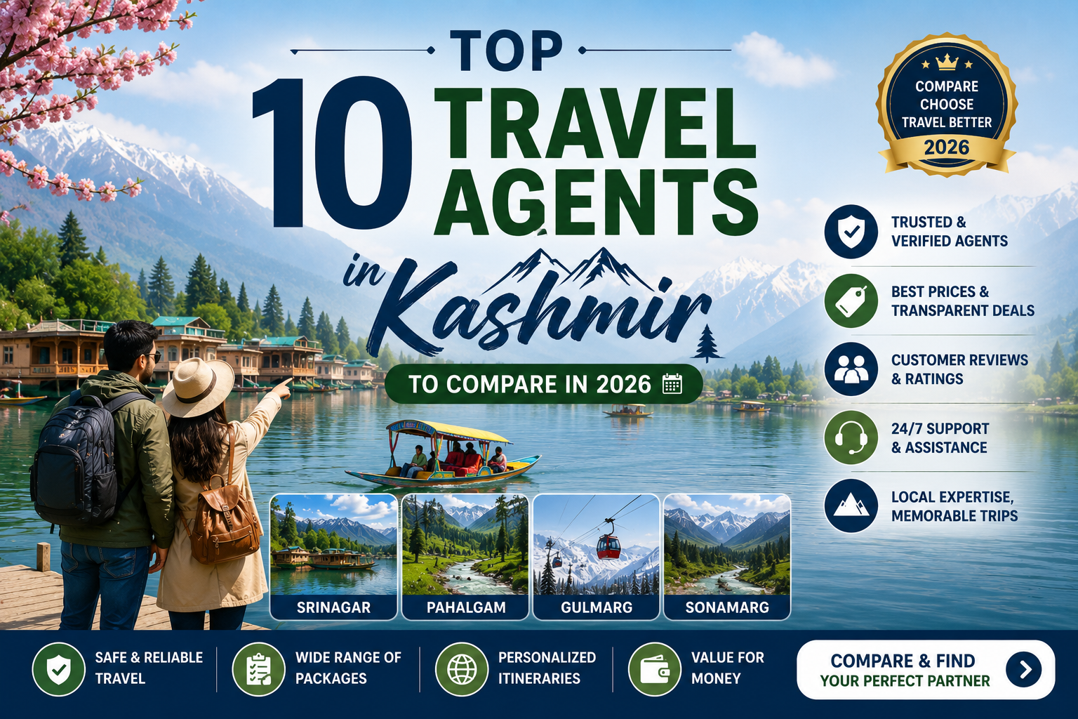 Top 10 Travel Agents in Kashmir to Compare in 2026